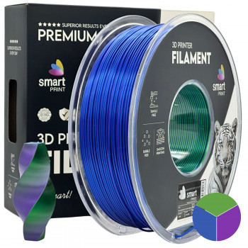 Silk PLA albastru verde mov 1.75mm 1kg Smart Print
