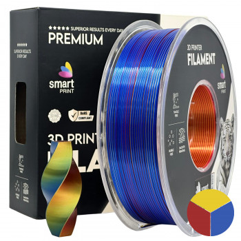 Silk PLA rosu galben albastru 1.75mm 1kg Smart Print